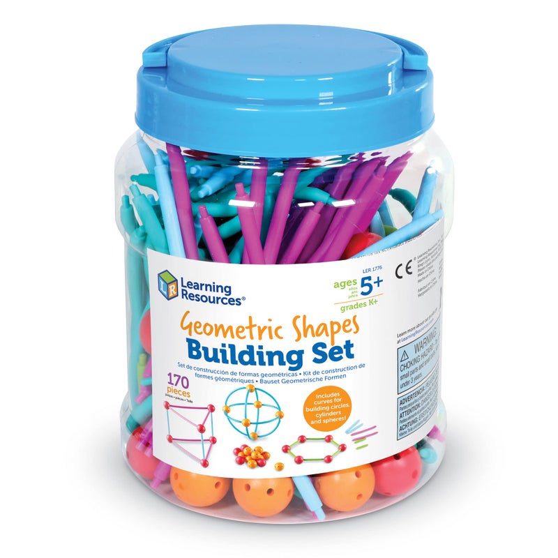 Learning Resources Geometric Shapes Building Set, Early Math Skills, Back to School Activities, Classroom Games for Teachers, 170 Piece Set, Ages 5+ - Image 5
